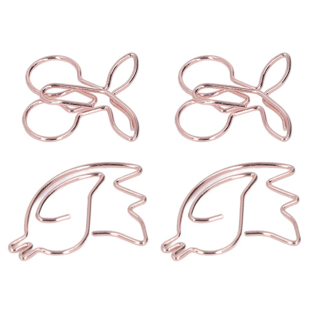 100Pcs Cute Paper Clips Cherry Hummingbird Style Electroplated Metal Gold Color Planner Clips for Home Office Study