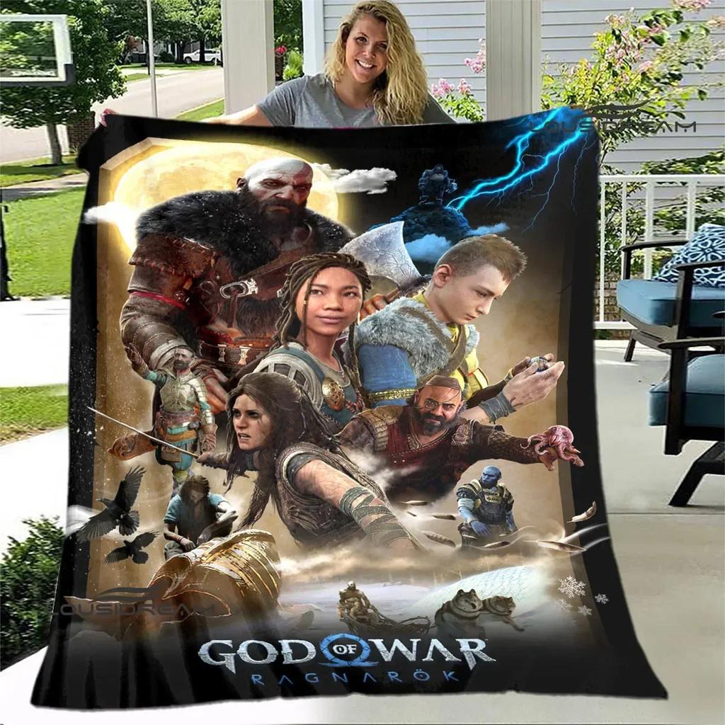Плед с принтом God of War Плед для пикника Теплые фланелевые пледы Домашние постельные принадлежности Постельные покрывала Подарок на день рождения
