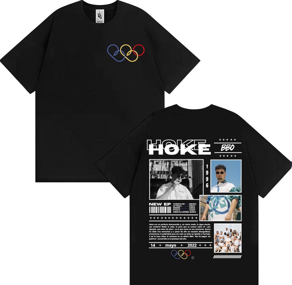 2025 Summer Rapper HOKE Bbo Album Tour Tshirt Male Hiphop VintageHigh High Quality Cotton Tshirt Fashion Casual Tshirt