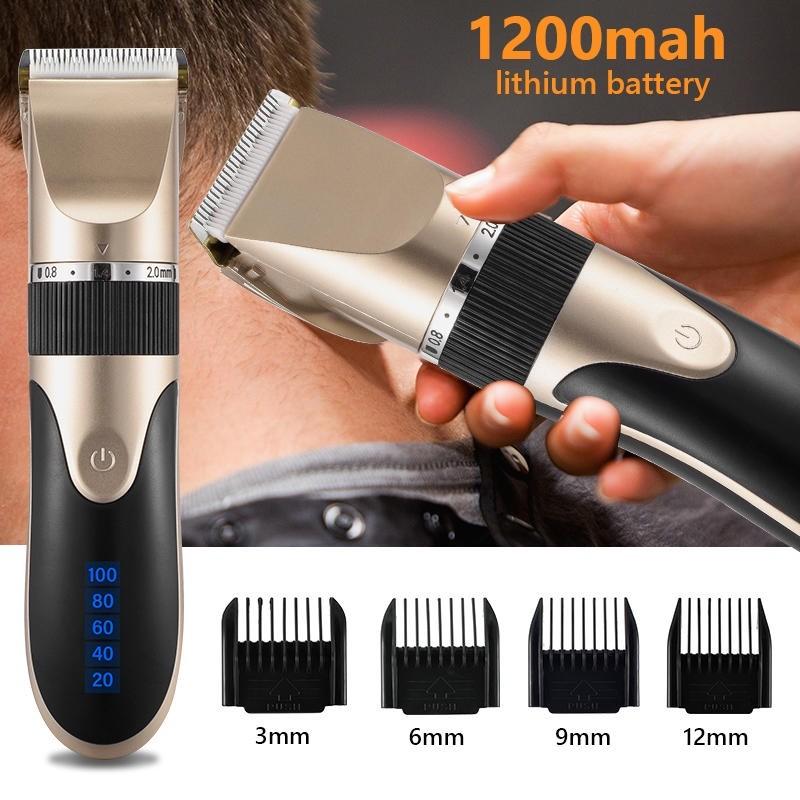 Professional Hair Clipper Rechargeable Men's Barber Beard Trimmer Low Noise Adult Kid Haircut Hair Cutting Machine