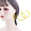 Women Simple Personality Candy Color Round C-shaped Women Jewelry Hoop Earrings Round Earrings