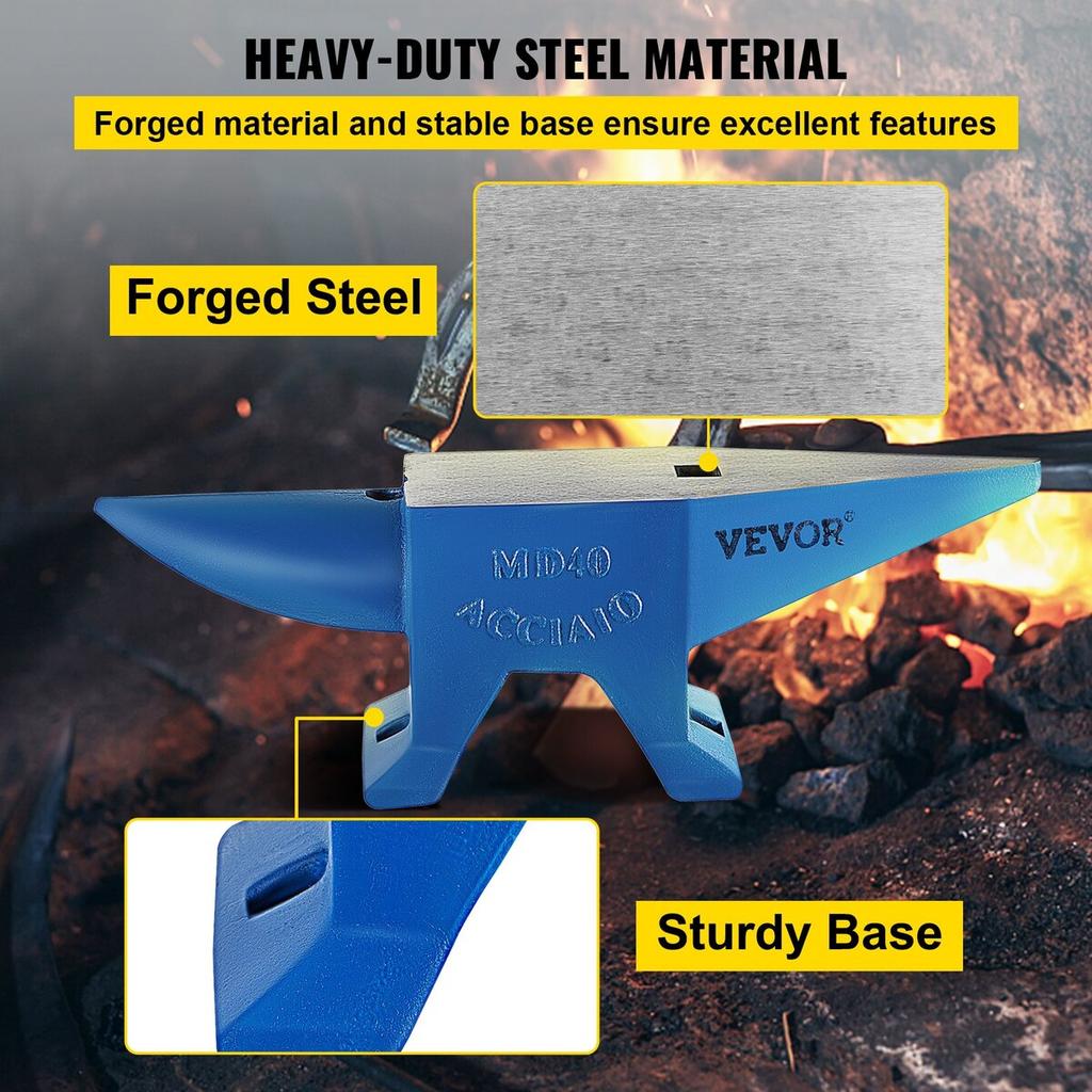 Pro Horn Anvil 88.2LBS/40KG Weight Steel Anvil Blacksmith 600mm Length Blacksmith Anvil, Portable Rugged Cast Iron Anvil Blacksmith Anvil Stable