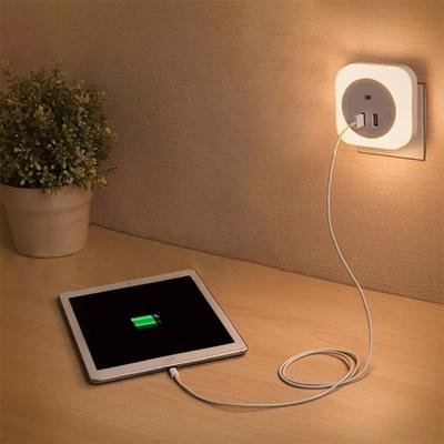 Светодиодный ночник с двойным USB-зарядным разъемом, сенсорная розетка EU/US, защита глаз, для дома, кровати, интерьера спальни, ночник