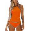 Women Two Piece Tankini Swimsuit Charming Bikini Halter Neck Sleeveless Tops with Bottom Summer Swimwear Bathing Suit