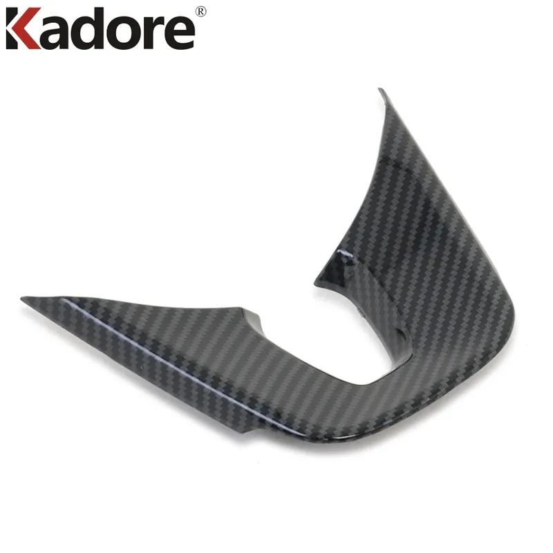For Kia Seltos Carbon Fiber Car Steering Wheel Decoration Panel Cover Trim Interior Mouldings Accessories