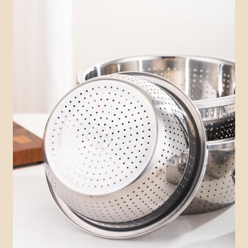 24cm Stainless Steel Colander & Basin Set