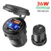 PD+QC3.0 Dual Port Charger Socket Waterproof 36W Fast Charge 12V 24V For Car Boat Motorcycle Truck Marine SUV With LED Light