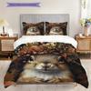 Squirrel Pattern Bedding Quilt Set Quilt Cover Pillowcase Home Decoration Birthday Gift (1 * duvet cover + 2 * pillowcase, without core)