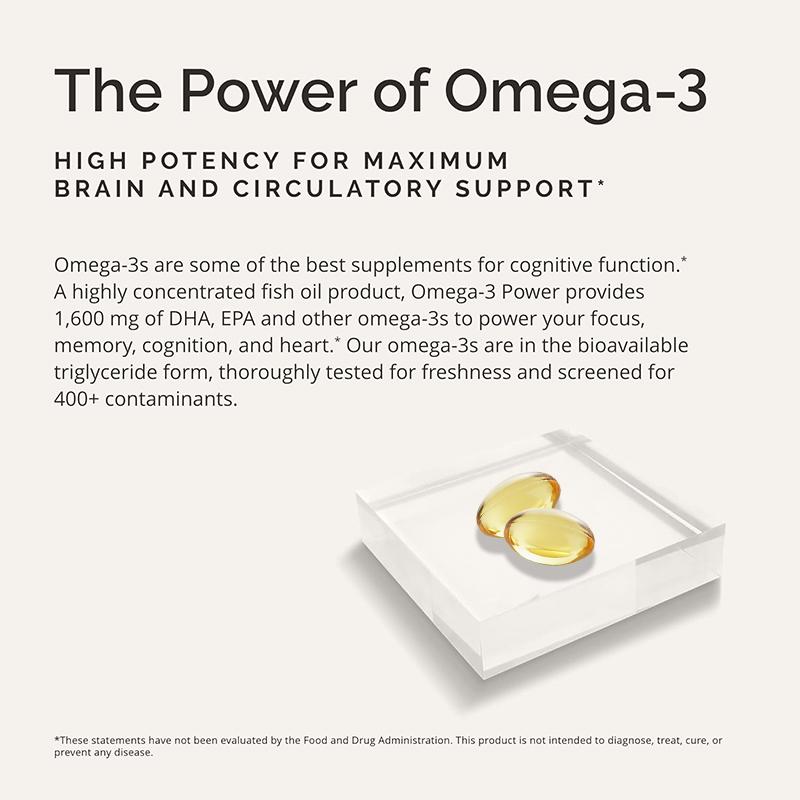 High Potency Omega 3 Fish Oil Dietary Supplement, 120 Softgels Per Bottle