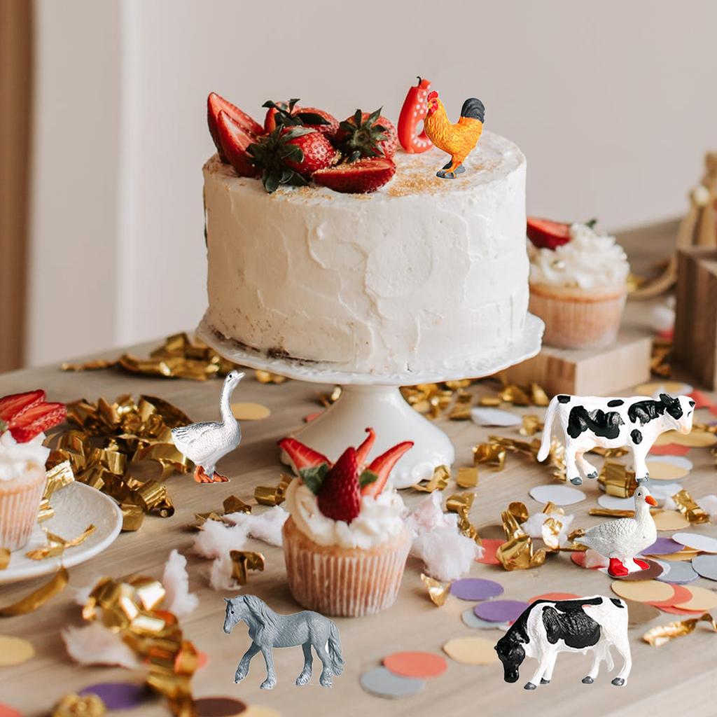 Набор игрушечных фигурок животных Реалистичная милая модель животного Корова Курица Свинья Набор животных Пластиковые развивающие игрушки Фермерские животные для малышей