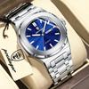 POEDAGAR Luxury Casual Men's Clock Waterproof Luminous Date Week Men Watch Stainless Steel Quartz Business Watches For Man Reloj