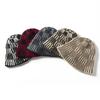 New color matching plaid cashmere knitted fisherman hat women's striped dome warm face small cashmere basin hat