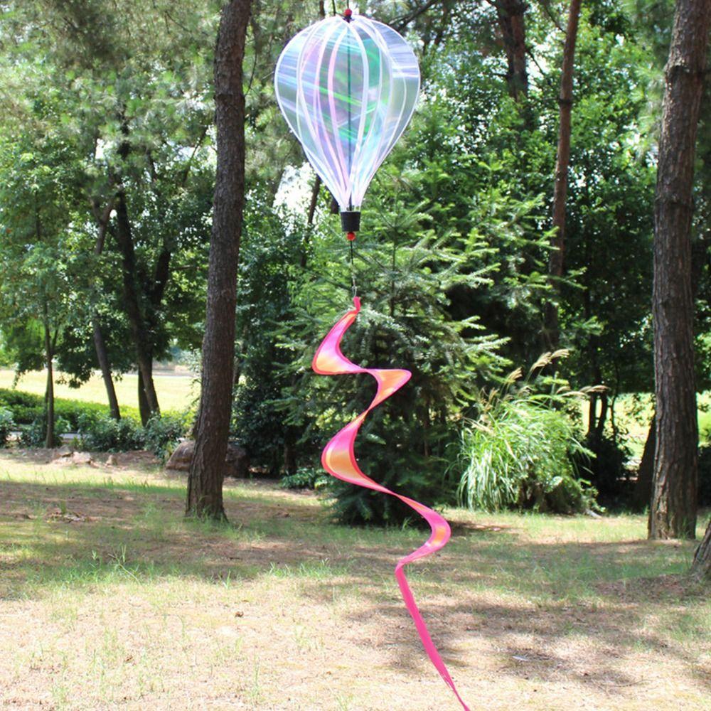 Colorful Design Hot Air Balloon Transparent Material Rainbow Windmill Garden Decoration