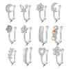 Stainless Steel Zircon Nose Clip with Fake Nose Piercing Accessory