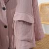 Dimanaf 2025 Plus Size Women New Autumn Linen Basic Jacket Casual Coat Solid Oversize Fashion Long Sleeve Vintage Loose Tops