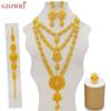 Dubai Jewelry Sets Gold Necklace &Earring Set For Women African France Wedding Party 24k Jewelery Ethiopia Bridal Gifts