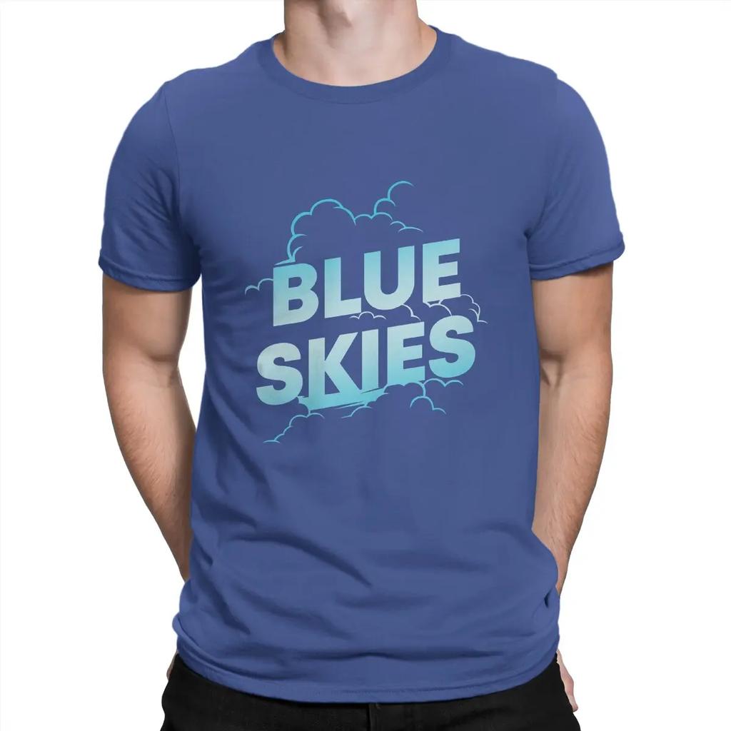 Blue Skies Men's T Shirt Tim Timebomb Funny Tee Shirt Short Sleeve Crewneck T-Shirt Cotton Gift Idea Clothes