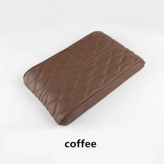 PU Leather Car Armrest Pad Cover Universal Center Console Wave Embroider Auto Seat Box Protection Cushion Hand Supports