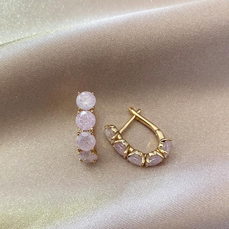 Снежинка Текстура Зеленый Розовый Циркон Полный Инкрустация Серьги-капельки Золотого Цвета Модные Ювелирные Изделия Свадебные Аксессуары