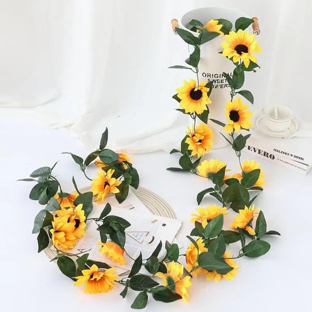 Simulated Sunflower Flower Vine 26 Heads DIY Artificial 3D Sunflower Vine Plastic Party Supplies Simulation Flower Vine
