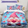 3PC Custom Name Gnome Heart Snow Bedding Set Duvet Cover Closure Includes 1 Duvet Cover & 2 Pillowcases for Bedroom