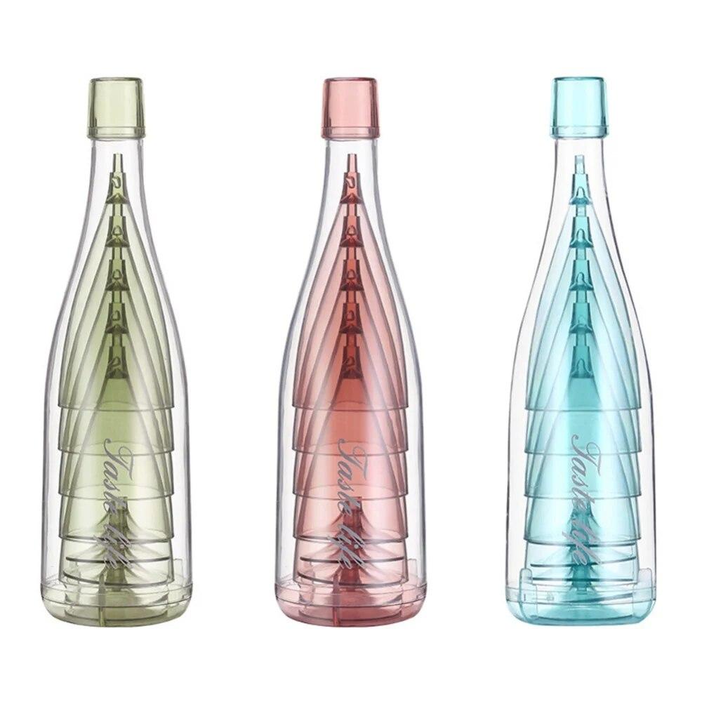 Набор Бокалов Для Вина Пластиковая Бутылка Интегрированной Формы Высокие Бокалы Для Шампанского