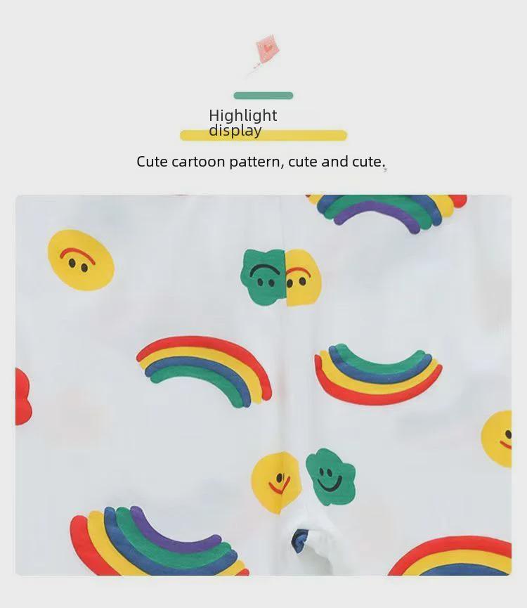 Ice Silk Soft Girls' Short-Sleeve Pajamas - Stylish Korean Summer Sleepwear for Babies