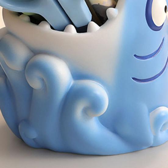 Подставка для ручек в форме акулы, устойчивая нескользящая конструкция, ящик для хранения, большая