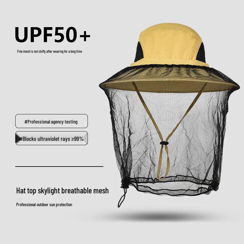 Унисекс летняя шляпа от солнца: Сетчатый, Защита от комаров, Быстросохнущий, Водонепроницаемый, Идеально подходит для рыбалки и альпинизма