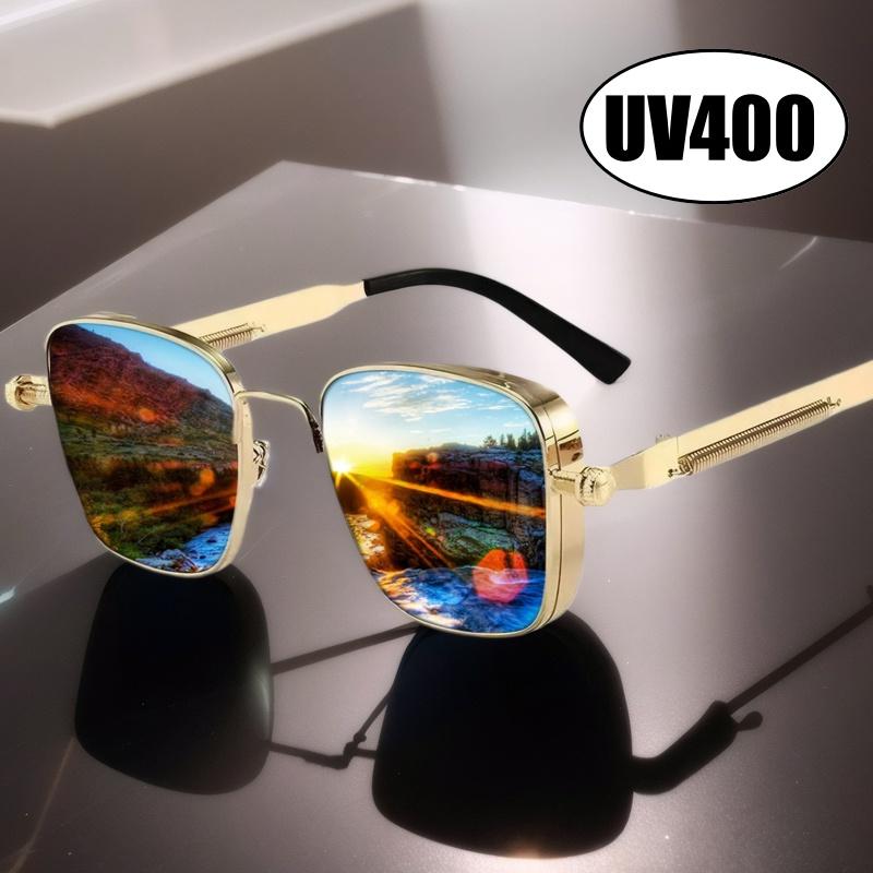 Спортивные солнцезащитные очки UV400 для мужчин и женщин, высокое качество, металл, панк, модные тенденции, очки для вождения, езды