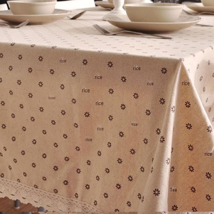 Хлопково-льняная скатерть с рисунком «Пасторальная маргаритка»: Пылезащитный чехол для журнального столика