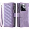 Style 005 For Xiaomi 15 Pro Wallet Case Rhombus Stitching Line PU Leather Phone Cover