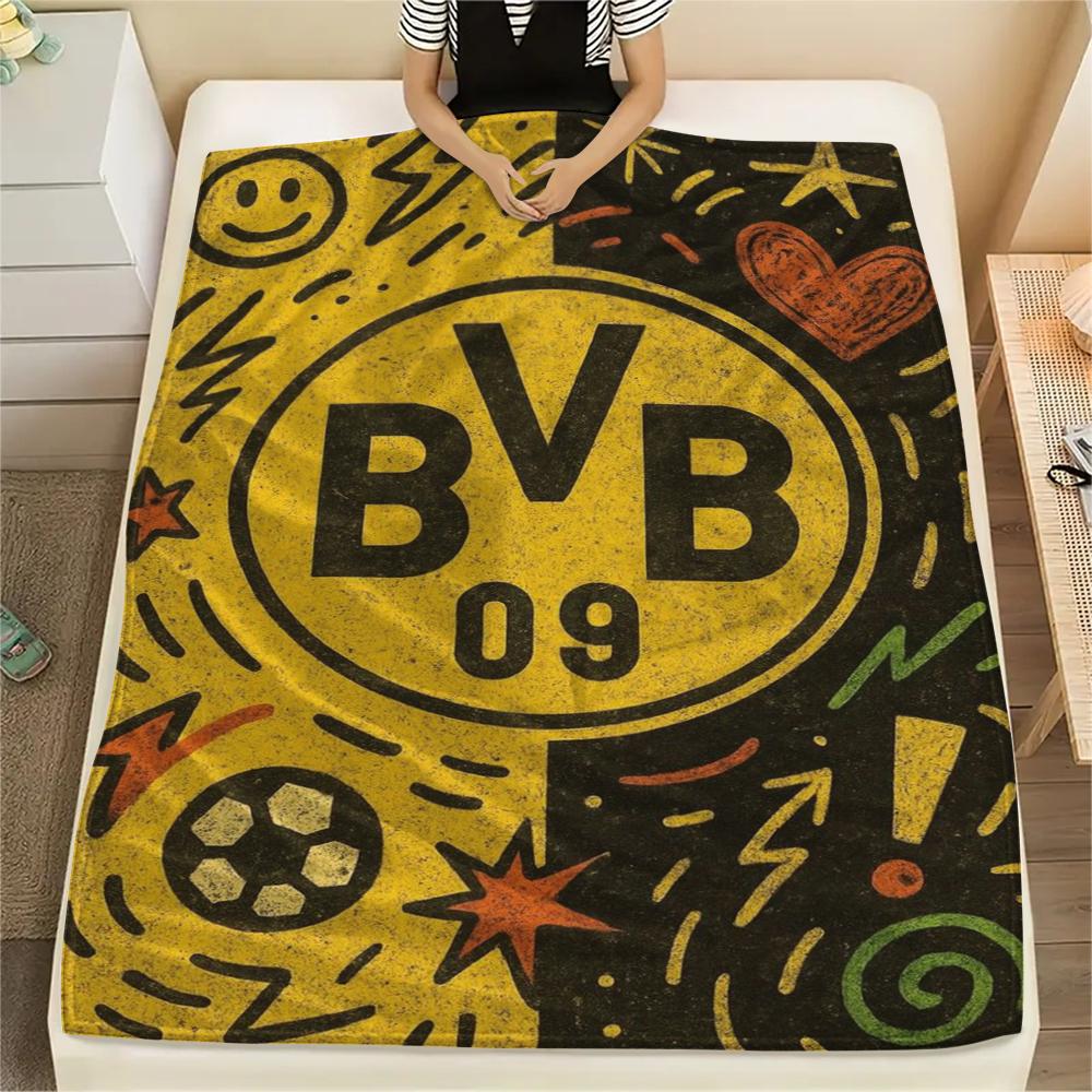 1pc Dortmund Print Flannel Blanket, High quality Comfortable for All Seasons, Home Decor, Warmth and Comfort, Perfect for Christmas Gifts29