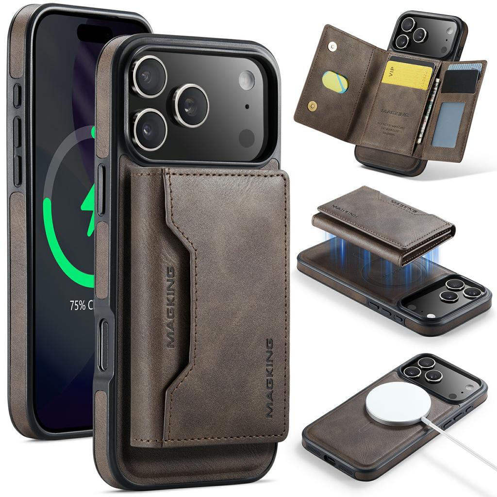 MAGKING K2 Series For iPhone 17 Pro Case Compatible with MagSafe PC+TPU+PU Phone Cover