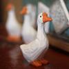 Белая гусиная деревянная статуэтка, фигурка пингвина, подарок на праздник для влюбленных, ручная работа, натуральные поделки, игрушки, настольное украшение для дома, креативная статуэтка