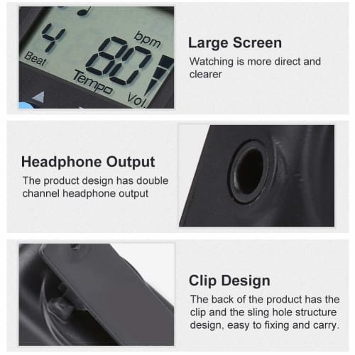 DOACT Mini Digital Beat and Tap Function M50 Tempo Metronome, Multi-Function Digital Metronome, Easy To Use, Ideal for Instrument Practice and Band Pe