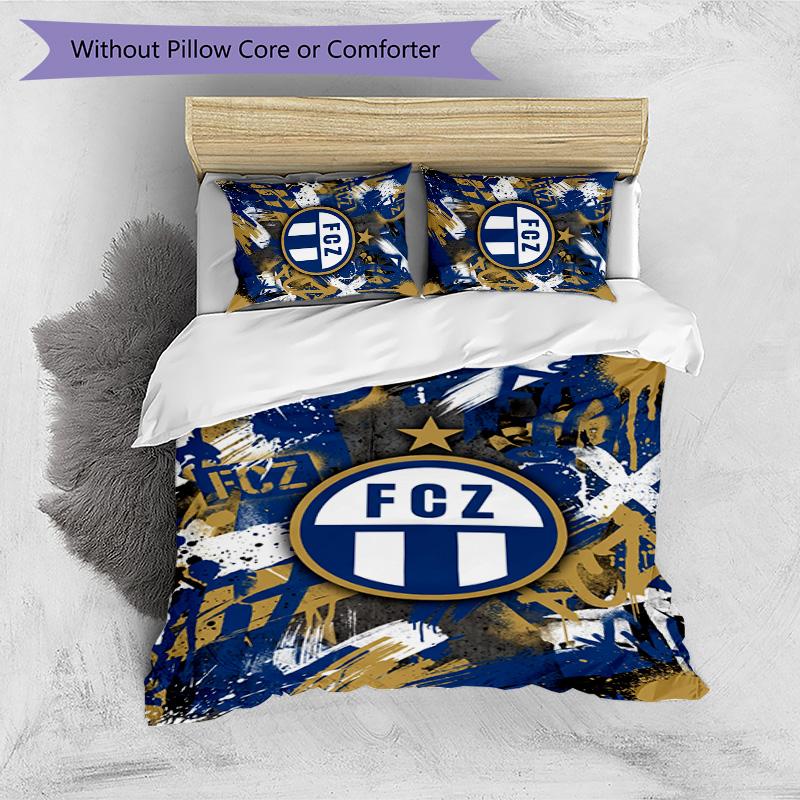 FC Zürich Printed 3PCS Bedding Set Breathable Duvet Cover with Pillowcases Decorative Bed Linen for Bedroom Home