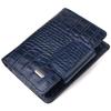 Practical Vertical Women's Wallet Made of Genuine Leather with Crocodile Effect CANPELLINI Wallet 21677 Blue