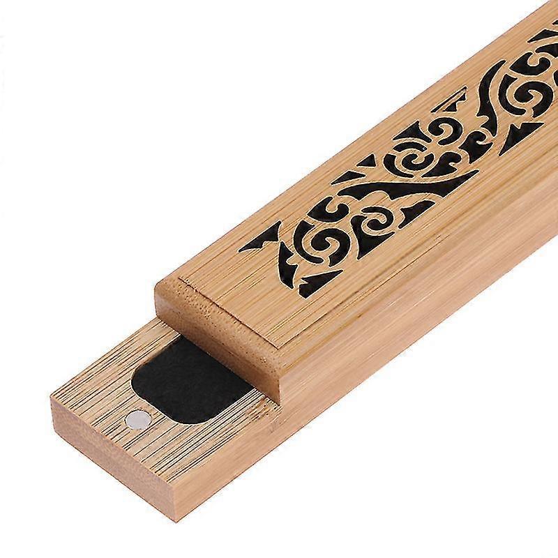 1Pc Bamboo Wood Incense Stick Holder Burning Joss Insence Box Burner Ash Catcher HFMQV 25-26s