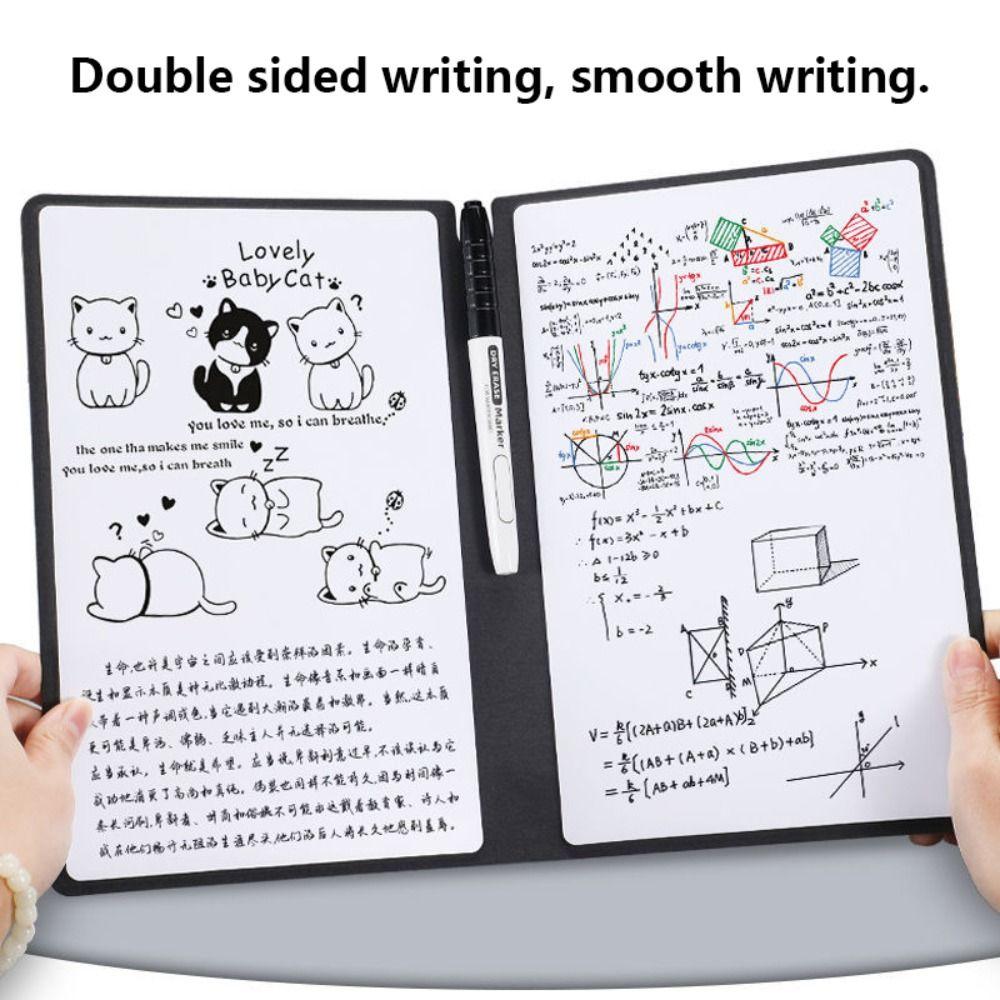 Многоразовая тетрадь-доска А4 Белая кожа Офисные блокноты Портативный еженедельник Школа Офис