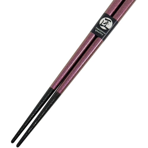 Washable Chopsticks in Silver Cherry Blossom (Purple) with a paulownia wood box and gift wrapping. Dishwasher safe. Perfect for celebrating 77th birth