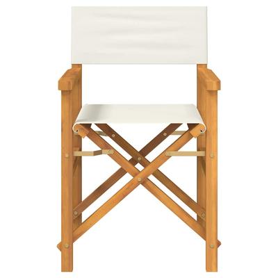 Folding Director S Chair Cream Solid Teak Wood