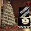 Christmas Ribbon Fairy Light Christmas Decoration DIY Bows String Light Tree Ornaments For Home 2024 Xmas Decor New Year Navidad