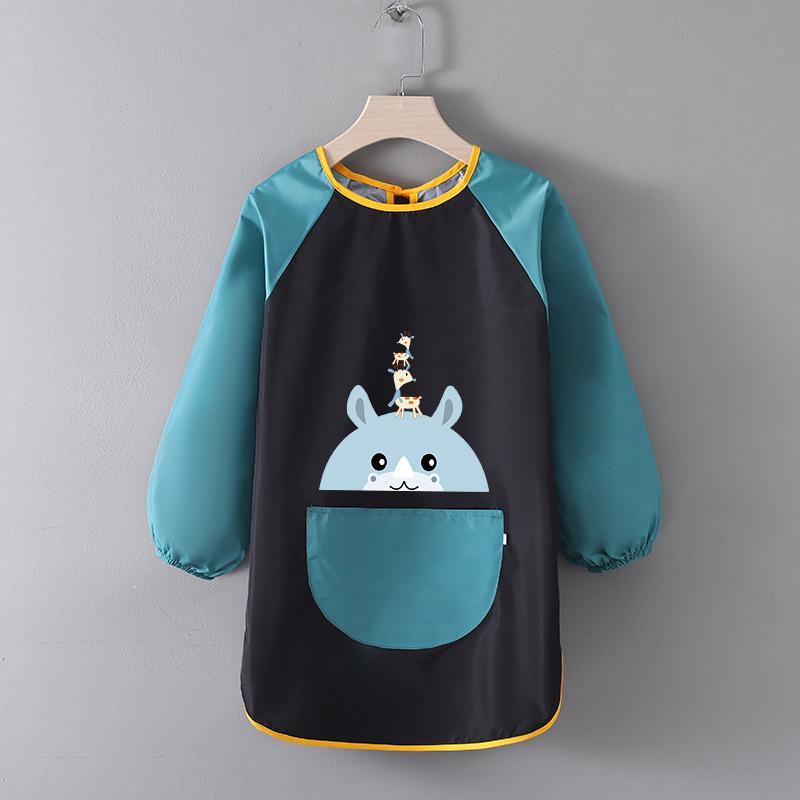 Детский водонепроницаемый художественный фартук с логотипом - Двусторонний фартук для рисования и еды