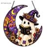 Colorful Halloween Ghost Ornaments Pumpkin Cat Window Hanging Decoration Sun Catcher  Farm