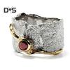 Нерегулярные стразы широкое кольцо для мужчин и женщин красный кубический цирконий кольцо винтажные украшения для нее