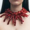 Red Coral Clavicular Chain Big Necklaces Creative Choker Women