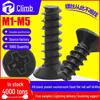 Black Countersunk Flat Tail Self-Tapping Screw for Chassis Cooling Fan M2/M3/M4/M5