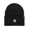 Size 47 Knit and Featuring the Major League Baseball by Featuring the New York Yankees In Black and Cap, Beanie, Men's Women's, Logo, "Base Runner"