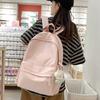 Trend Fashion Student Bag Large Capacity Middle School Simple Casual Backpack Solid Color Nylon Backpack